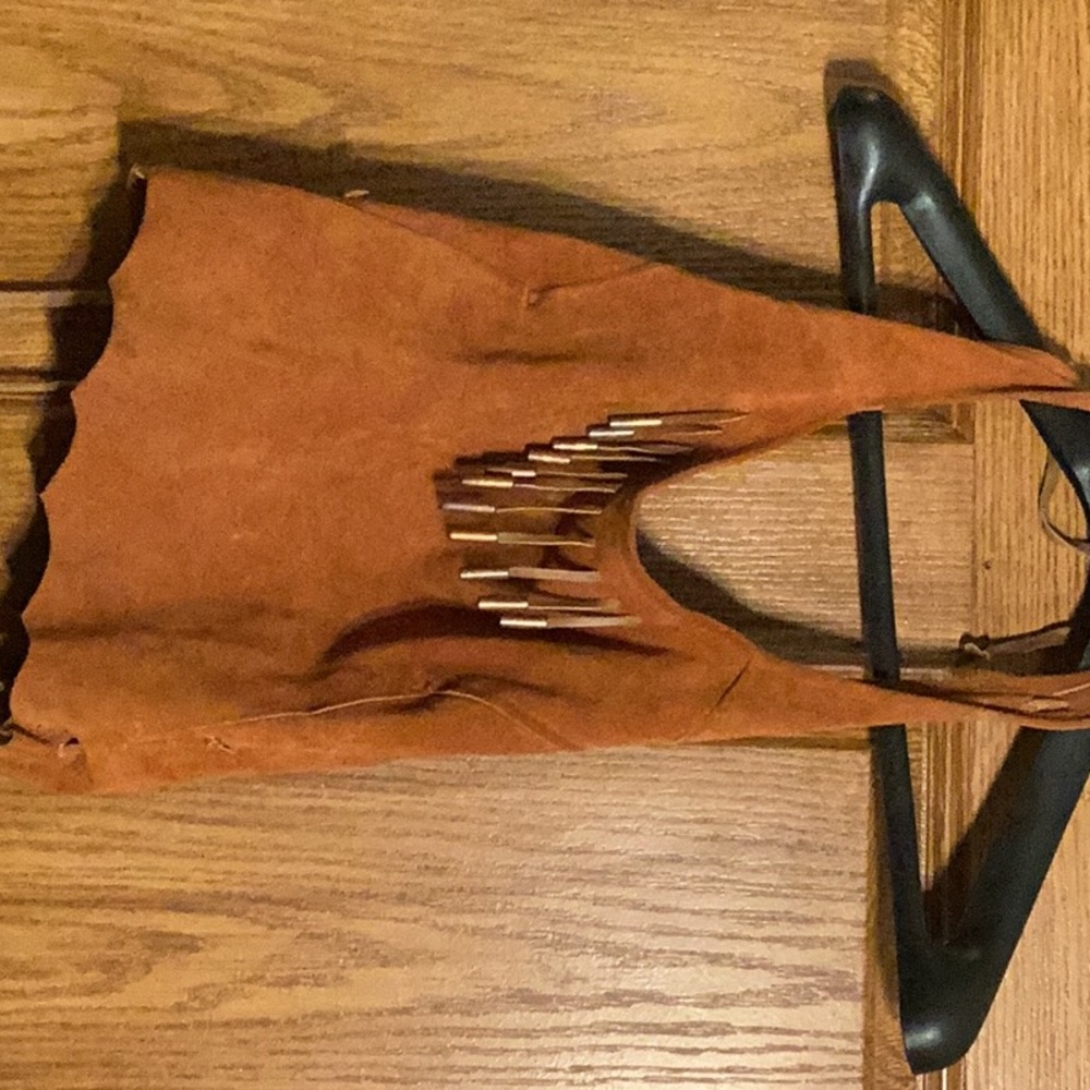 Leather halter top